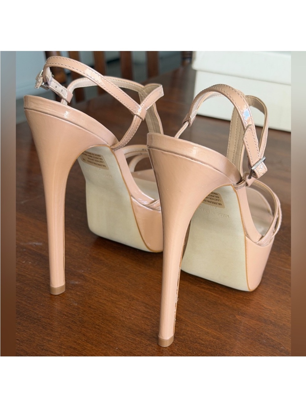 Women’s Steve Madden Nude Platform Stiletto Sandals - Strappy High Heel